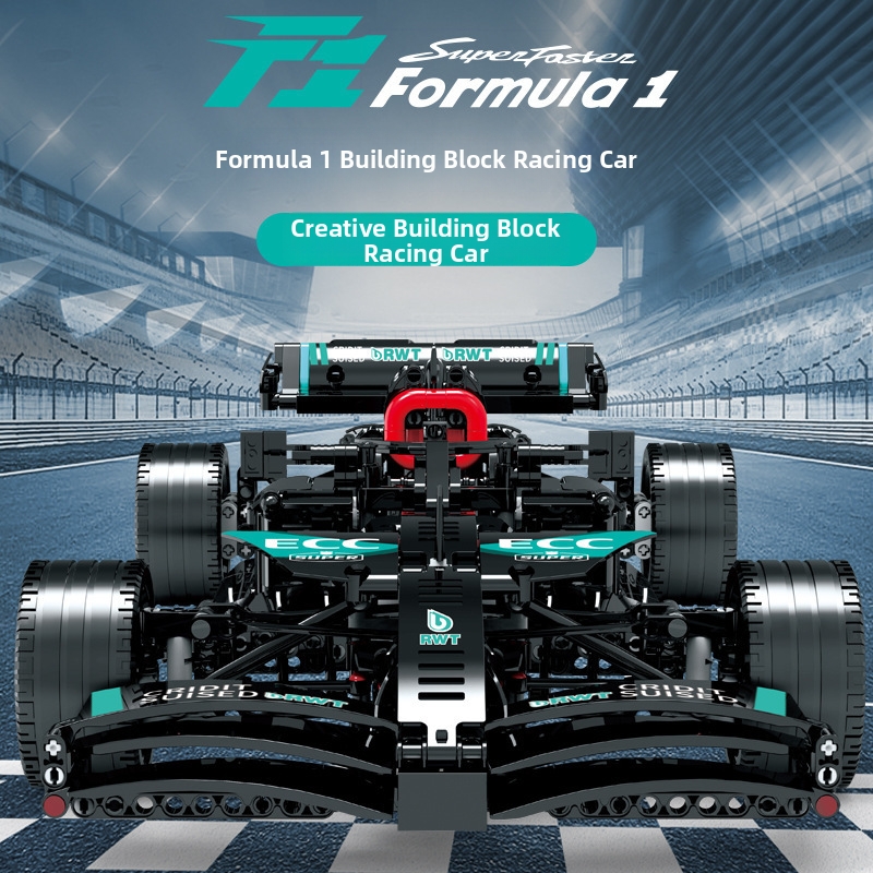 Blocos de montar de carros de Fórmula 1, compatíveis com modelos educativos de carros esportivos, enfeites para montar, brinquedos e presentes._voghion.com