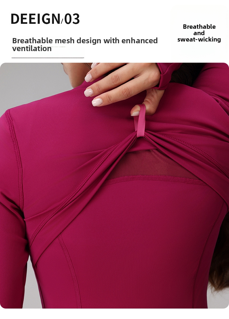 Women's Clothing Fitted Yoga Jacket For Women Long Sleeved Top Spring Autumn Running Sports Pilates Training Fitness_ecoleips.com