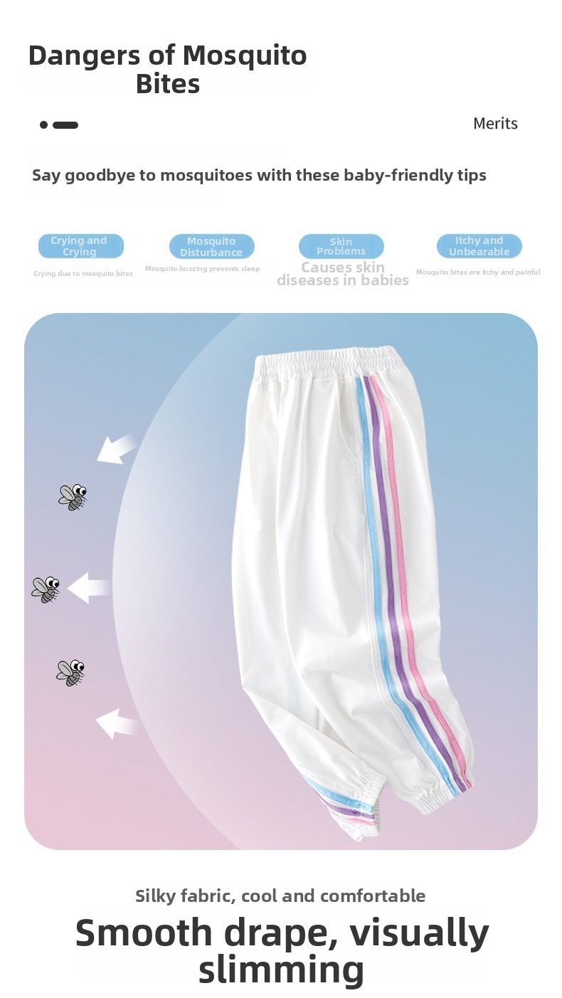 Mädchen-Eisseidenhose mit Mückenschutz, neues Modell, schnelltrocknend, sportlich, lässig, Sommer, dünn, kühl, für Kinder_voghion.com
