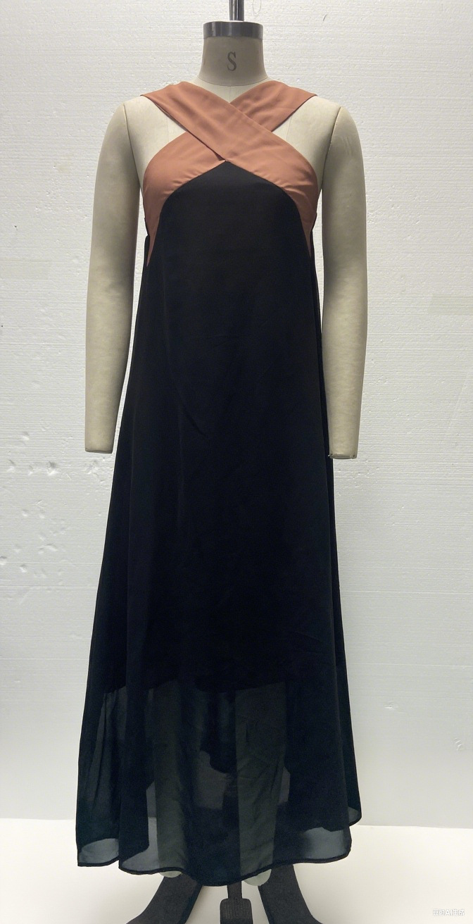 Women's Off-Shoulder Patchwork Dress Summer Fashion Loose Fit Sleeveless Home Loose_ecoleips.com