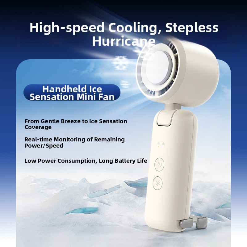 USB Handheld Fan Mini Portable Cooling Fan For Students With Digital Display Low Volume Home Appliances Household Electronics_voghion.com