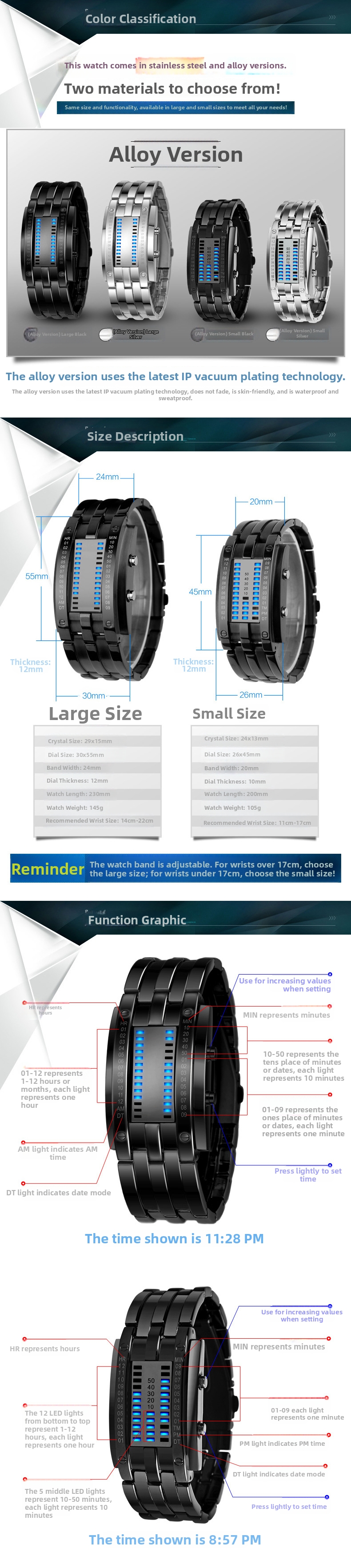 Montre digitale rétro led étanche unisexe pour les couples_voghion.com
