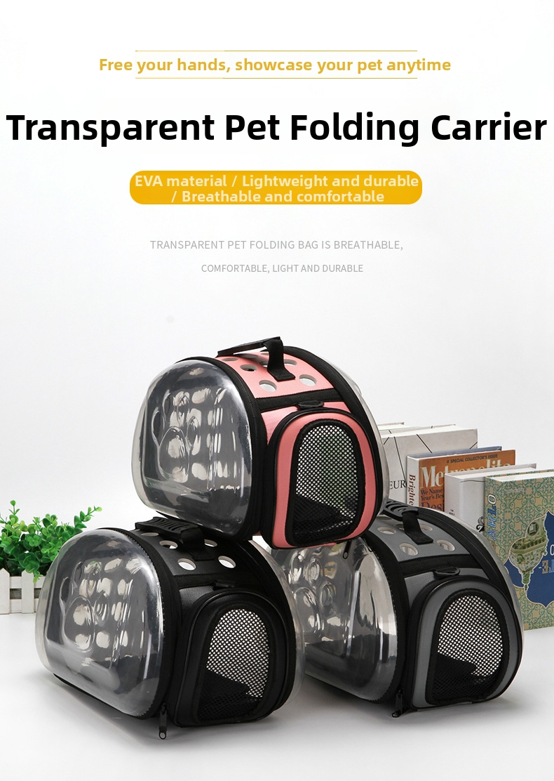Foldable Transparent Pet Carrier Bag For Cats And Dogs Eco Friendly_voghion.com