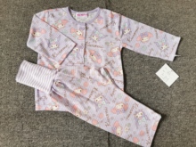 新款秋冬儿童横条竹节面料舒适卡通男女童护肚睡衣家居服80-130