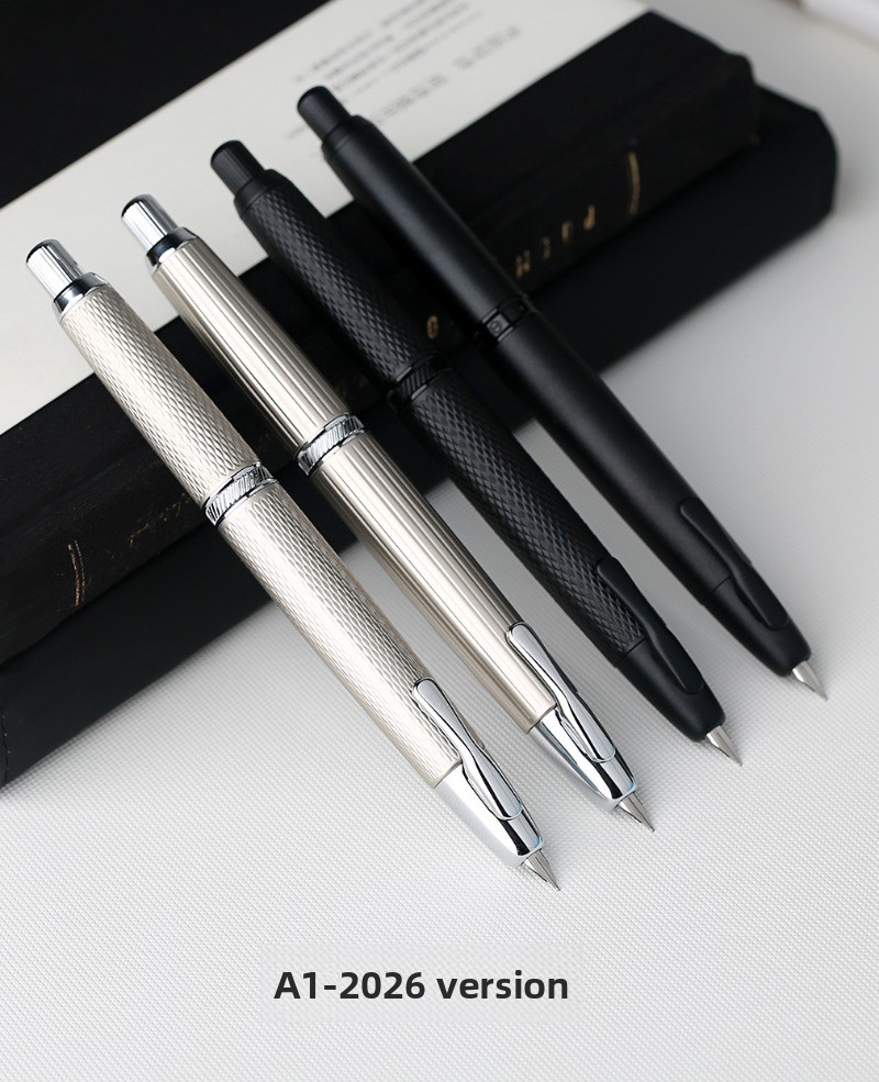 MAJOHN A1 Bunte Presse Metall Füllfederhalter einziehbar mit Gold/Schwarz Clip Büro Schulbedarf PK JINHAO 10 20 A2 A3 – Detail 1