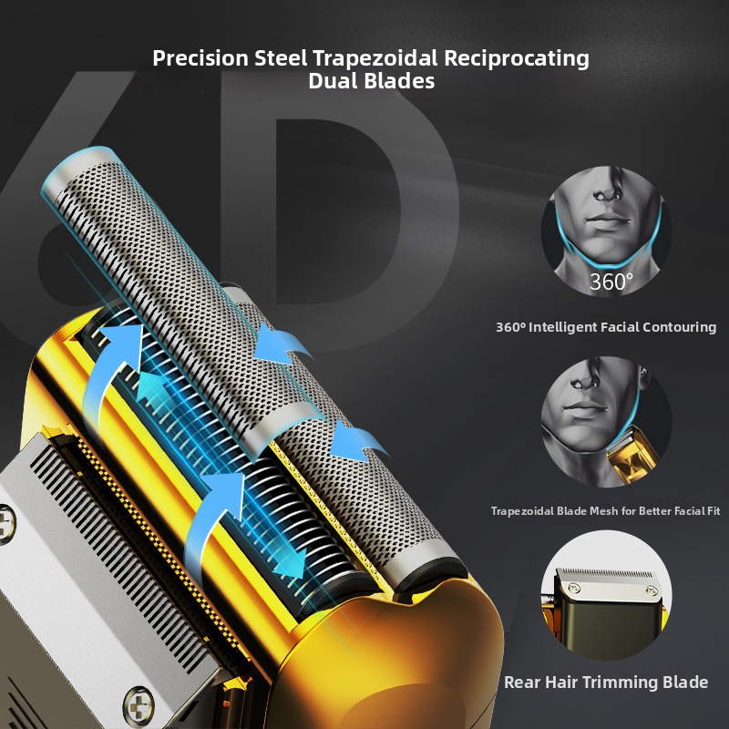 Digital Display Electric Shaver For Bald Heads Oily Hair Whitening Device Reciprocating Clipper For Sideburns Home Personal Care Appliance_voghion.com