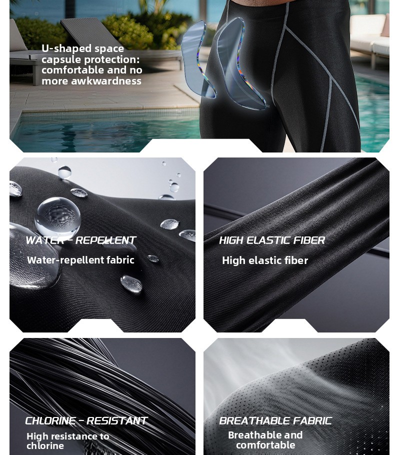Men's Swimsuit Short Sleeve Quick Drying Sunscreen Hot Spring Beach Seaside Loose Professional Swimsuit Swimsuit Equipment_viptrois.com