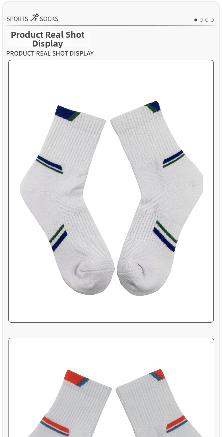 Men's Mid Calf Badminton Sports Socks Breathable High Elasticity Sweat Absorbing Outdoor Thickened Towel Socks_desvips.com