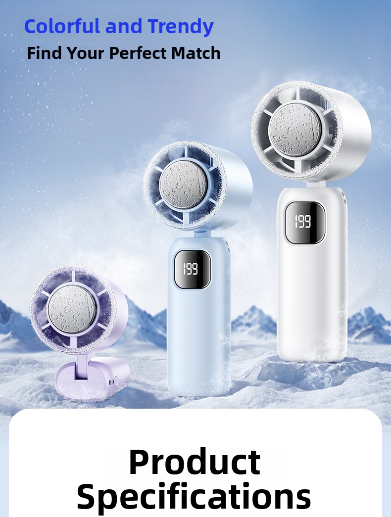 Portable Handheld Cooling Fan With Ice Compress Turbine_voghion.com
