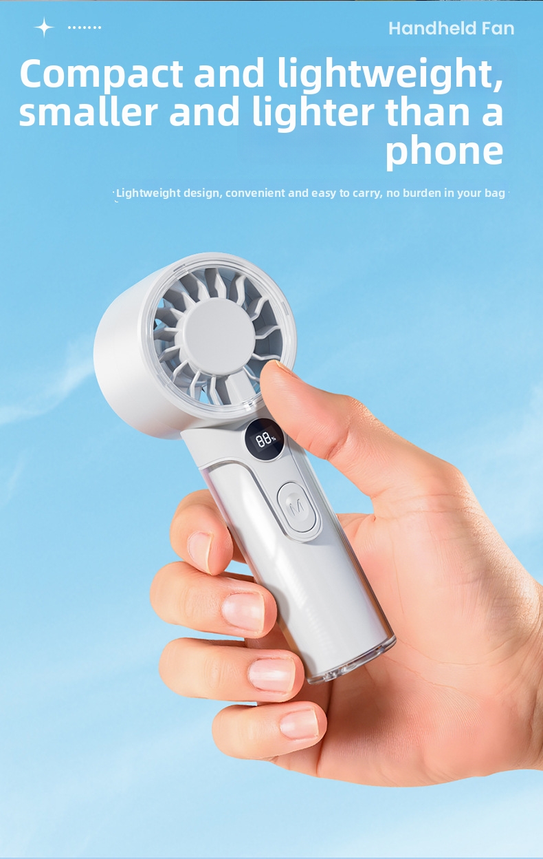 Handheld Portable Fan With Turbine Engine And Digital Display_voghion.com