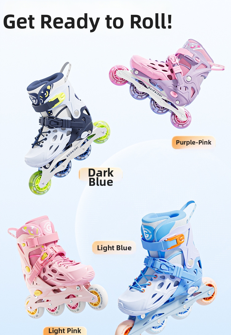 Adjustable Roller Skates For Children Beginners Ice Skating Set_voghion.com