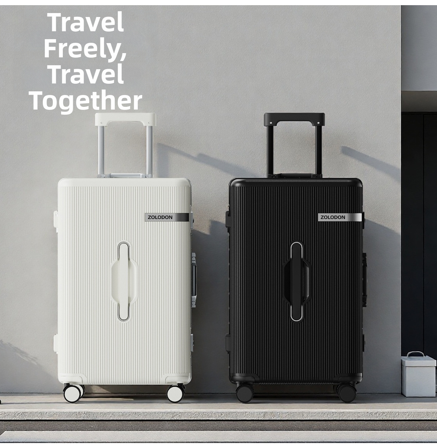 High End Aluminum Frame Luggage Set Rolling Suitcase With Lock_voghion.com