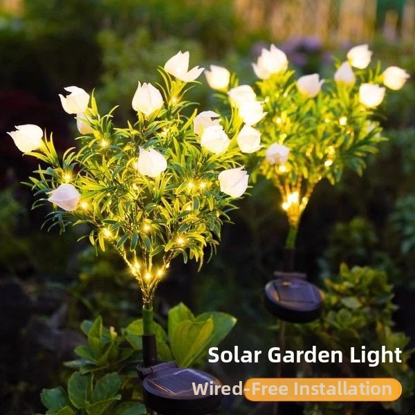 Veilleuse solaire étanche multicolore en forme d'épi de blé artificiel pour l'extérieur, idéale pour une cour._voghion.com