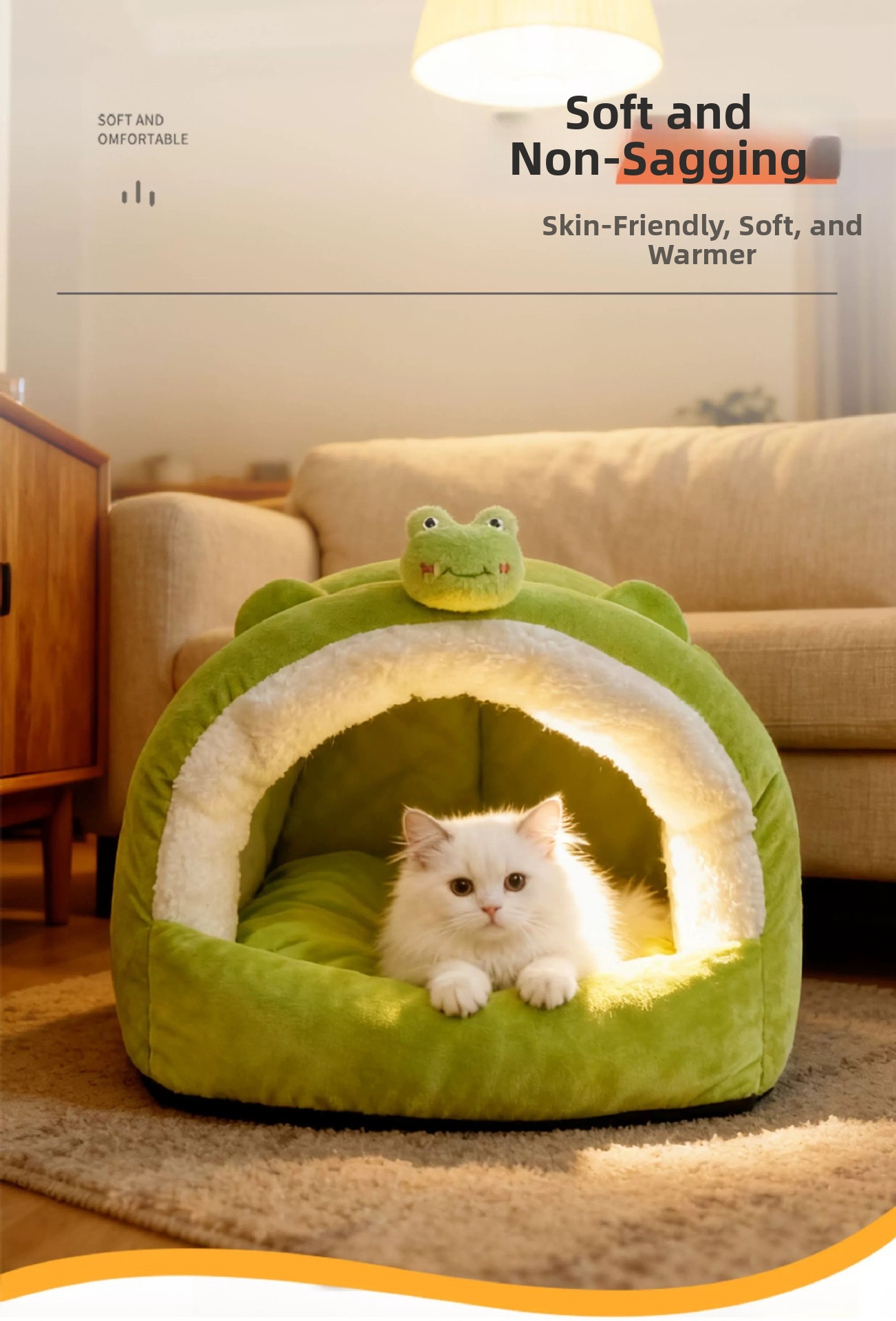 Checkered Warm Enclosed Cat Bed And Pet Sleeping Bag For Small Dogs_voghion.com