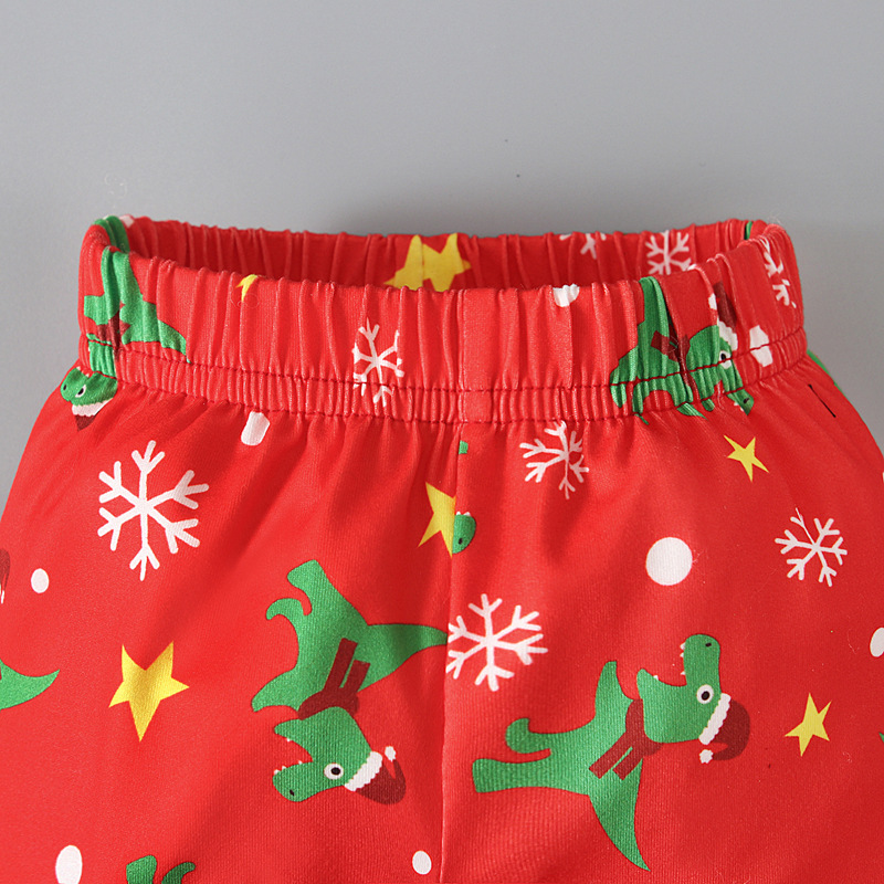 Ensemble deux pièces garçon motif dinosaure noël_voghion.com