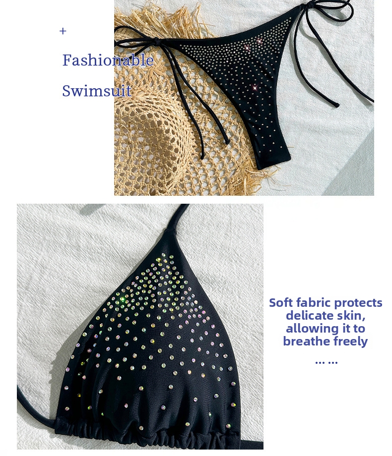 Sexy tweedelig badpak voor dames, zomerse strandbikini met strikjes_voghion.com