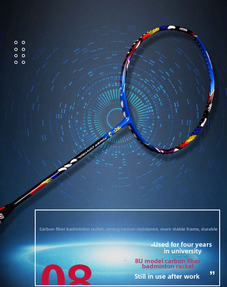 Ultralätt badmintonracket för vuxna i kolfiberkonstruktion_voghion.com