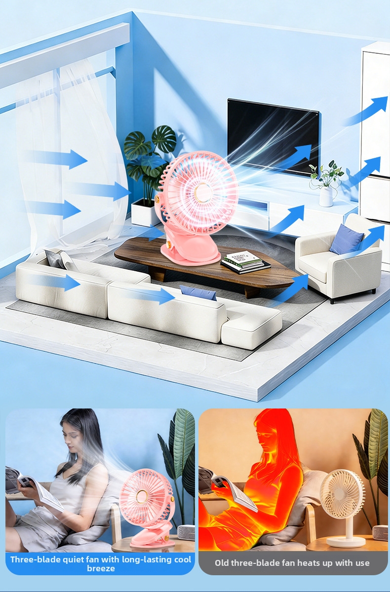 Ventilatore usb a clip silenzioso per scrivania ufficio studenti_voghion.com