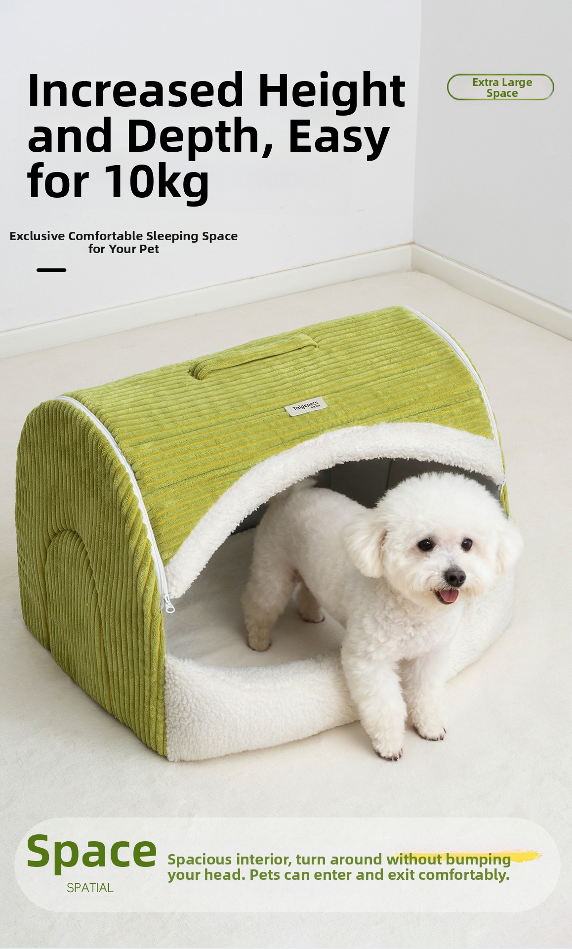 Warm Enclosed Dog Kennel For Medium And Large Breeds Washable Bed_voghion.com