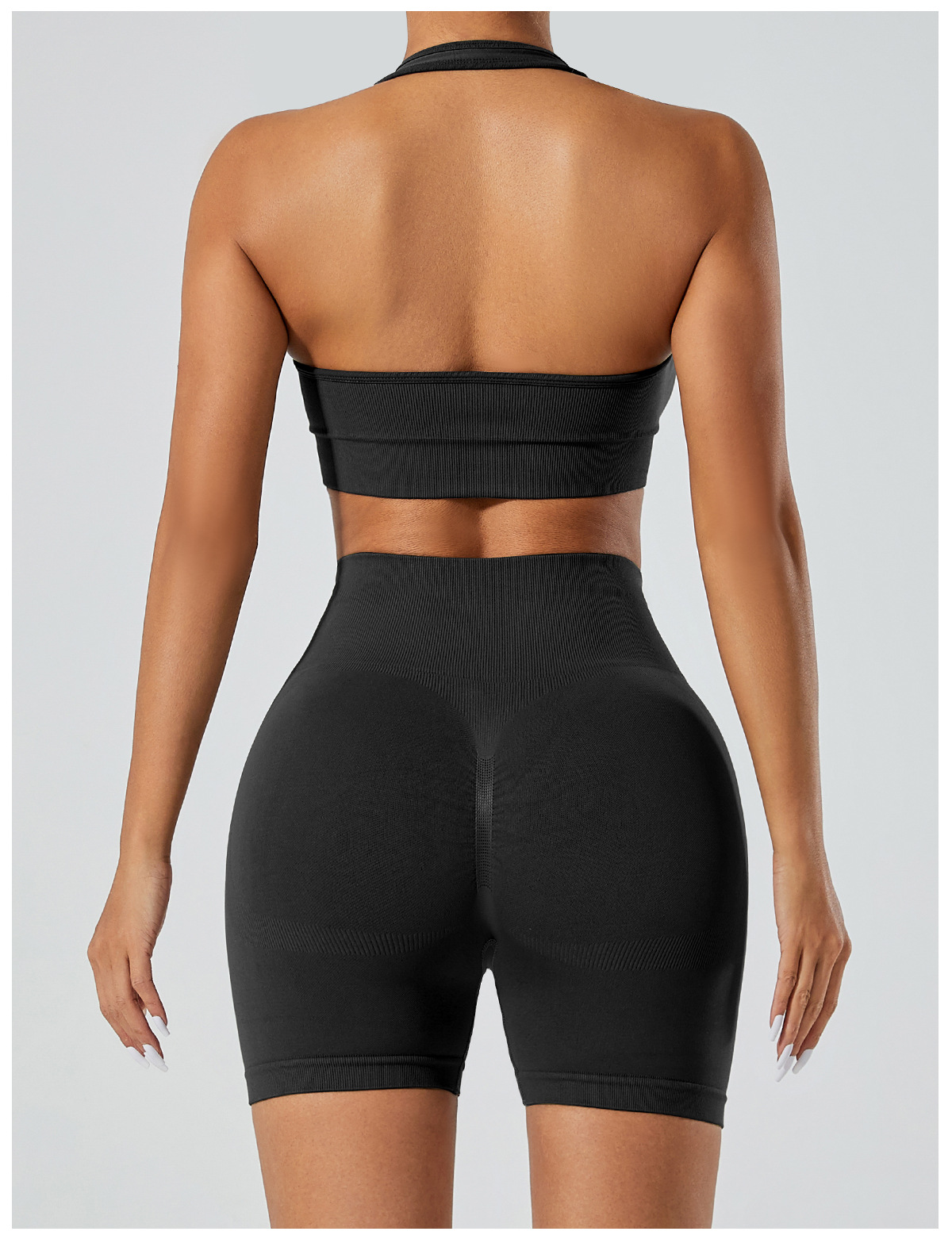 High Waist Seamless Yoga Suit Backless Fitness Running Slimming Sports Outfit For Women_desvips.com