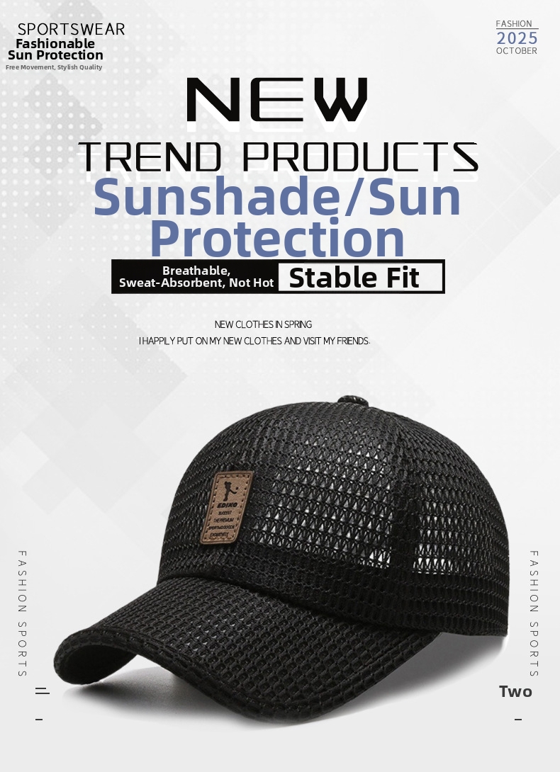Mesh Baseball Cap Für Herren Atmungsaktive Sommer Kappe_voghion.com