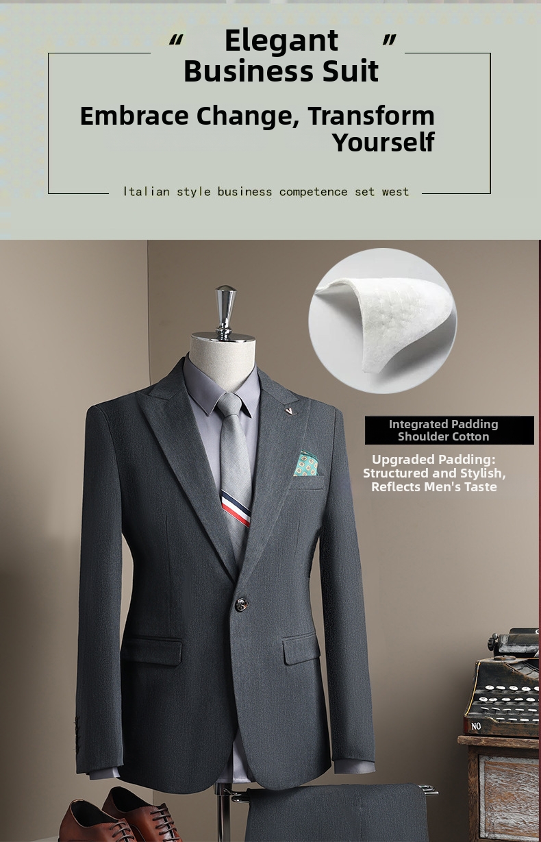 Luxury Men's Formal Suits Set - Best Man Casual Business Wedding Attire Wrinkle Resistant High End Skinny Board_viptrois.com