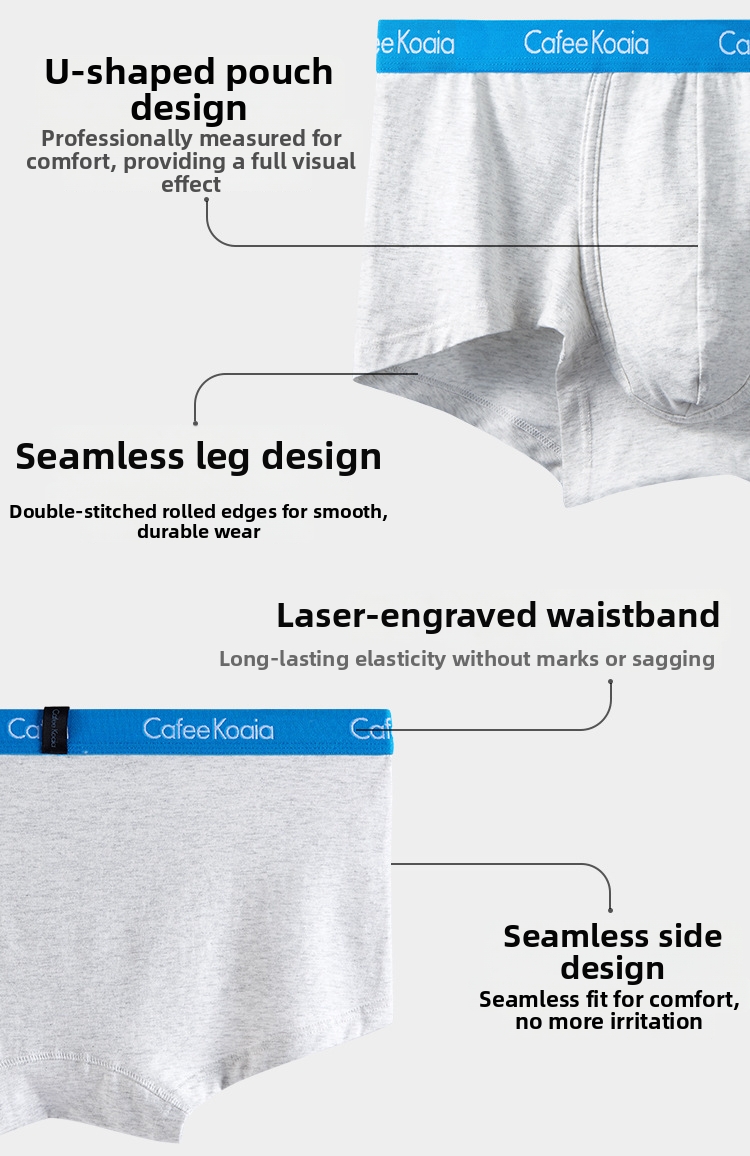 Men's Boxer Briefs Cotton Breathable Trunks For All Seasons_voghion.com