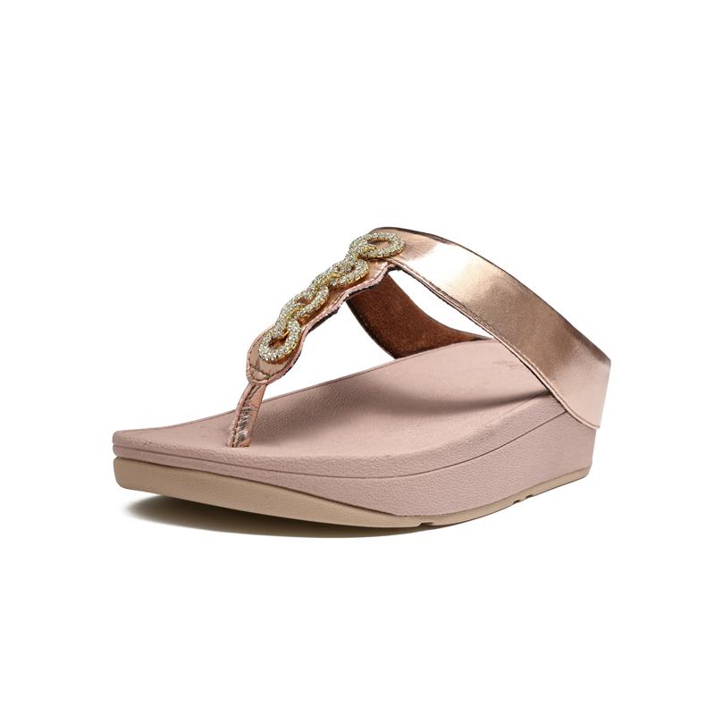 fitflop Flip-Flops Women's Summer Outwear Fashion Genuine Leather Thick Sole Loose ins Trendy Beach Shoes Flip-Flops Sandals Original