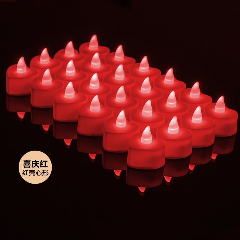 Electronic red candle, 24 pieces