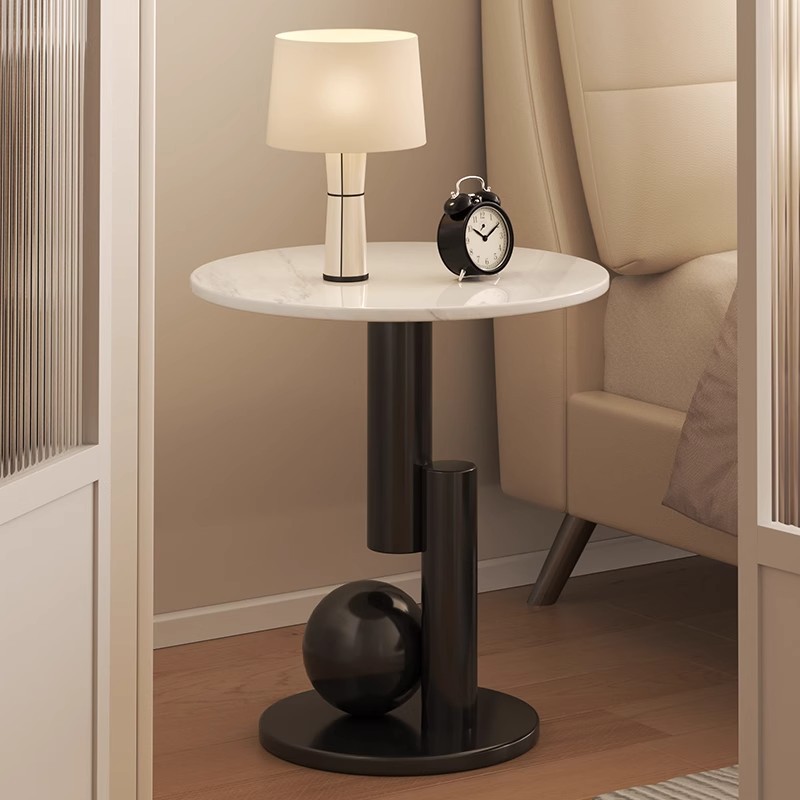 D8087 Light Luxury Slate Coffee Table Small Side Table Bedside Table Balcony Office Sofa Living Room Small Coffee Table