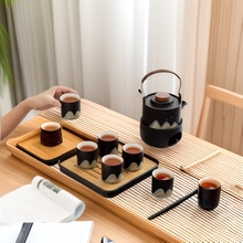 陆宝禅黑提梁壶茶具套装大容量茶壶茶杯酒店民宿一壶四杯茶具礼盒