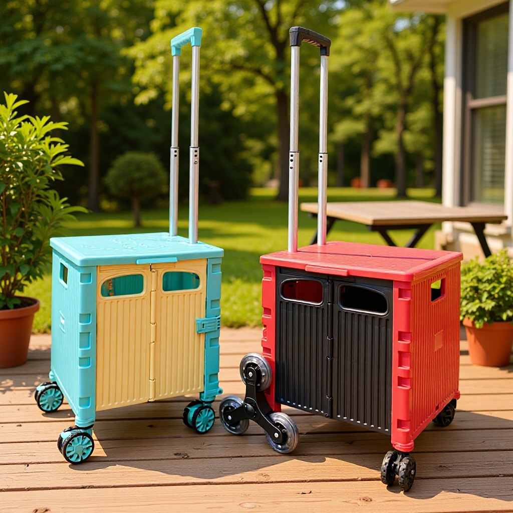 Folding Trolley with Customizable Colors, Universal Wheels, Stair Wheels, Camping Cart, Shopping Cart, Grocery Cart