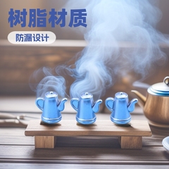 新款立体银色小水壶diy迷你厨房摆件钥匙扣卡通时尚茶壶树脂套装