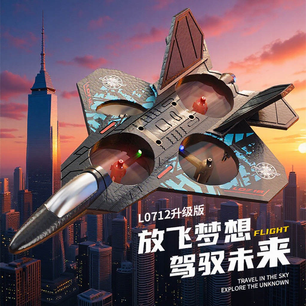 Dropshipping New Douyin Hot Selling Super Large Remote Control Aircraft Combat Glider Foam Drone Boy Toy Children
