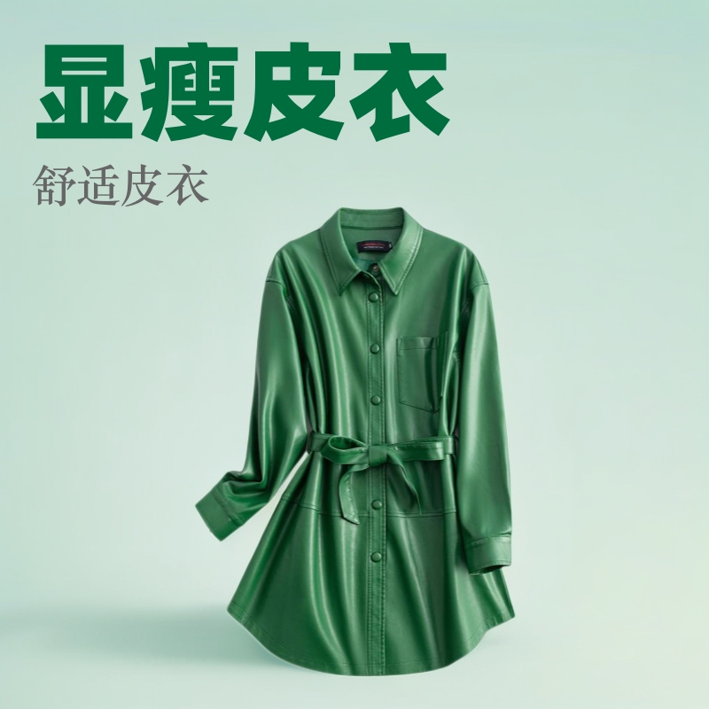 Kafu Landi 2024 Autumn Women's Leather Jacket, Loose Fit, Slimming, Covers Flaws, Plus Size, Versatile, Korean Style