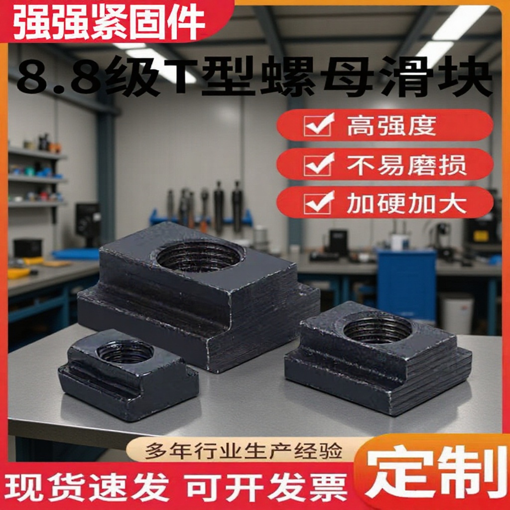 T型螺母机床压板螺帽8.8级10.9级淬火加硬t形槽梯形模具滑块M6M48