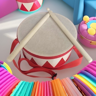 War Drum Orff Percussion Instrument Snare Drum Waist Drum Portable Small Drum 8inch 6inch Children's Dance Props Hand Knock Drum