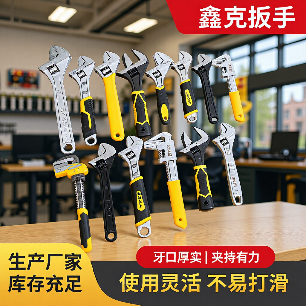 鑫克扳手现货批发活动扳手鑫克珍珠锦管活两用活口扳手大开口扳手