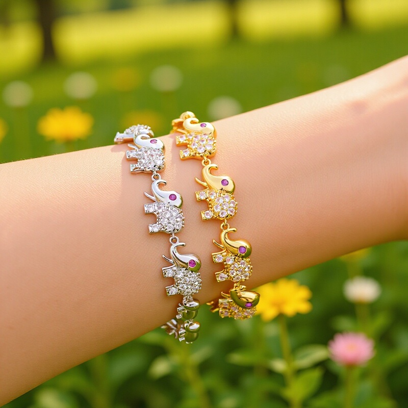 Micro-Inlaid Zircon Cross-Border Popular Elephant Eye Bracelet Niche Versatile Colorful Jewelry Wholesale Animal Summer