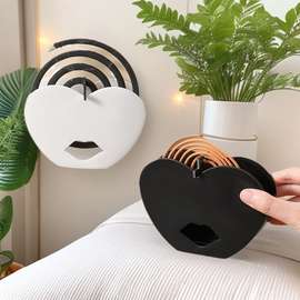 无痕壁挂式爱心蚊香盒防火蚊香托盘接灰盘家用防蚊神器壁挂防灰