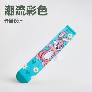 Cross-border hot cartoon socks trend color Amazon Internet red socks fashion socks