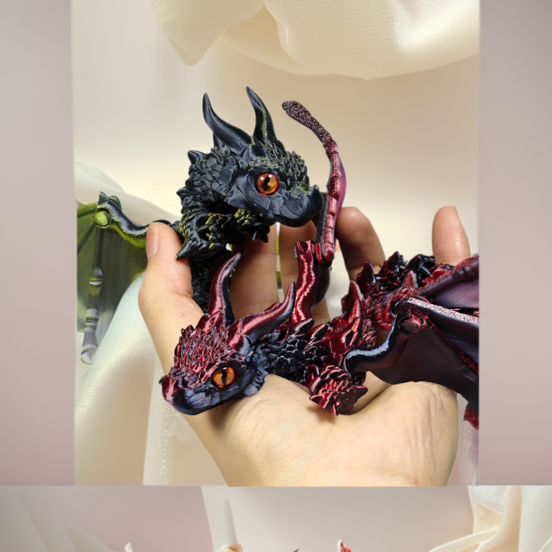 3D Printed Toy Large Horned Flying Dragon Multi-Jointed Wings Flexible Movable Realistic Cross-Border Stall Toy Dinosaur