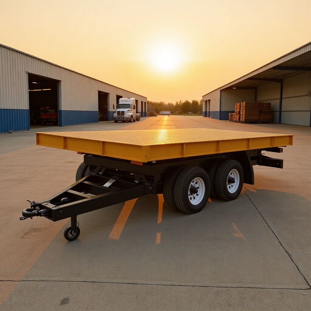 明源40吨集装箱运输车牵引式平板拖车道路全挂车