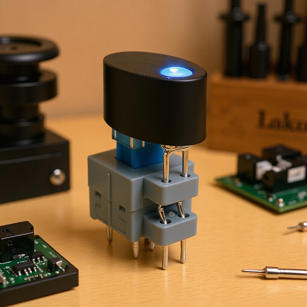 带灯 立式按键自锁开关 按钮常开 自锁 无锁按键轻触