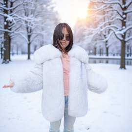 2025秋冬新款原色狐王狐狸大毛领款保暖奢华真毛皮草外套女