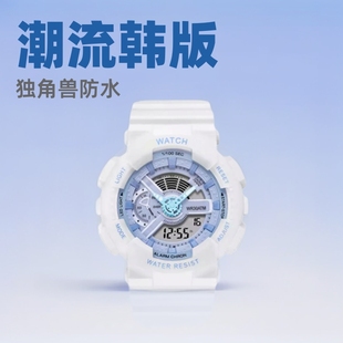 Electronic watch men's and women's Senior high school students simple temperament Korean trend waterproof sports unicorn ins academic style