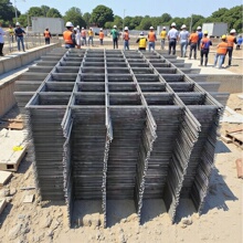 现货20公分黑网片碰网批发建筑工地方孔网片桥梁路面钢筋网片