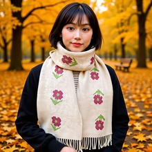 围巾女冬季高级感秋冬新款仿羊绒围脖韩版百搭针织披肩外贸批发男