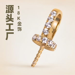 Shifuoyuan Diamond Au750 Nipple Diamond Pendant Pearl Jade Accessories Empty Holder 18K Gold Necklace Customized