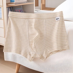 Customize and process wholesale for boys' and large children's pure cotton briefs made of natural color cotton fabric.